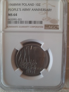 10 zł 1968 XXV LAT LWP NGC MS64