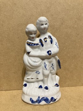 figurka ceramiczna ZAKOCHANA PARA niebieskie szkli