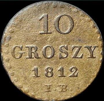 10 groszy 1812 r I.B. Księstwo Warszawskie Piękne