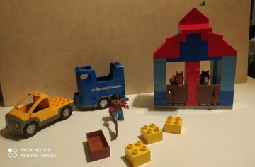Lego duplo stadnina koni auto przyczepa konie