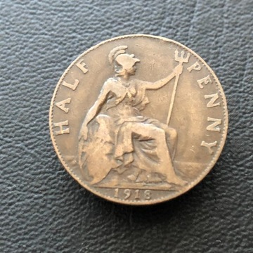 #121 Wielka Brytania half penny 1918