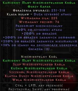 Kamienny młot NK Diablo 2 resurrected NON LADDER