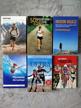 Zestaw książek bieganie sport triathlon maraton 