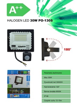 Hurtowa sprzedaż Halogen LED 30W z czujnikiem A++