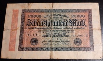 20000 marek 1923 r  STARY BANKNOT