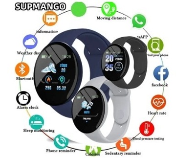 Smartwatch zegarek duży czarny 