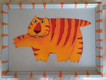 Super obraz do pokoju dziecięcego Tygrys 45/37 cm