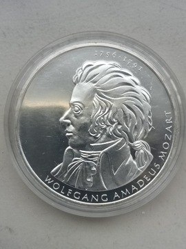 Niemcy 10 euro 2006 r Mozart srebro 925