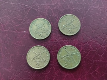 Grecja 2 drachm 1976, 1978, 1982, 1984