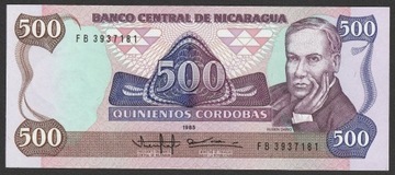 Nikaragua 500 cordobas 1985 - stan bankowy UNC