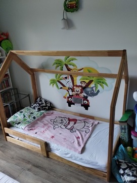 Łóżko dziecięce drewniane z materacem 160x80