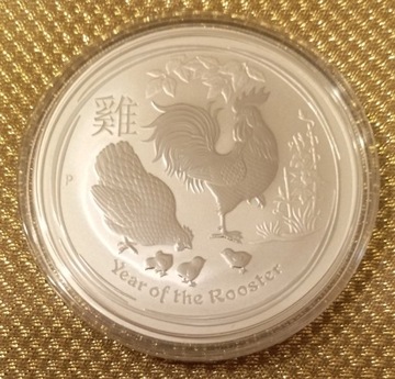 1 Dollar Lunar II Rok Koguta srebro 999, 2017 rok.