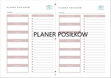 Planer Posiłków Pdf Do Wydruku