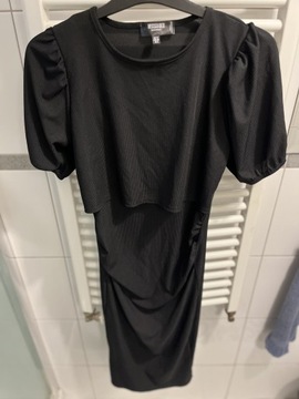 Długa czarna sukienka ciążowa Missguided