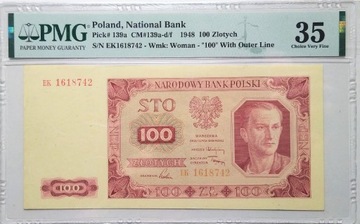 100 złotych 1948 PMG 35