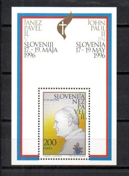 Słowenia 1996 rok - Papież Jan Paweł II - blok