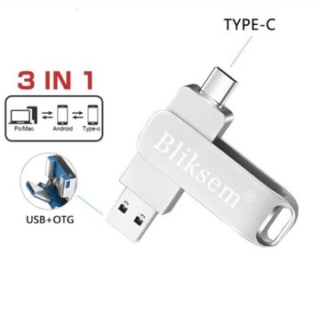 Pendrive 64gb typ c i micro i USB 3 stronny