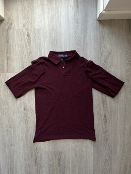 Burgundowa koszulka longsleeve polo ralph lauren