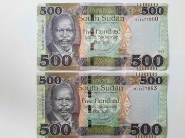 500 pounds SUDAN POLUDNIOWY - 2 Banknoty