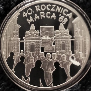 Ag 925 10 zł Marzec 1968 r