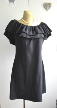 Vintage czarna sukienka bawełna elastyczna L/XL
