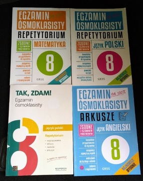 Egzamin ósmoklasisty GREG repetytorium, egzaminy