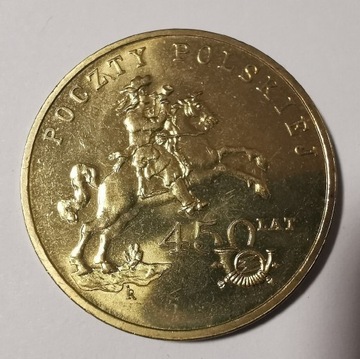 2 zł Nordic Gold NG 450 lat Poczty Polskiej 2008