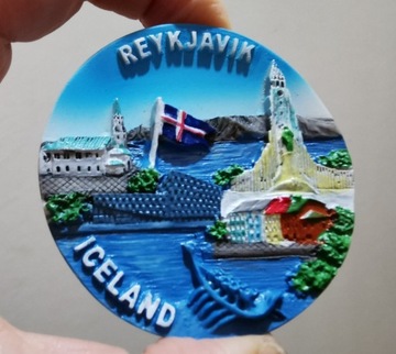 Magnes na lodówkę 3D Islandia Reykjavik Rejkiawik