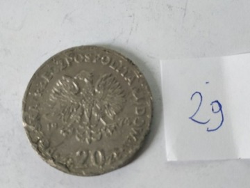 Moneta PRL 20 złoty 1974 ZM