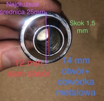 Felgi nakrętki 12M 1.5, klucz 22 lub 21, dł.34mm. 