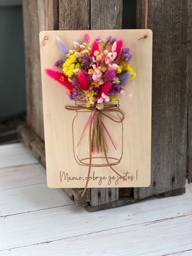 Tabliczka z kwiatami na Dzień Matki, prezent dla Mamy/Teściowej