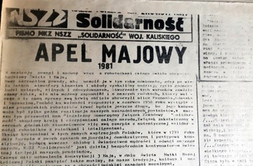 Biuletyn NSZZ SOLIDARNOŚĆ 1981 r.  Kalisz