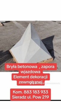 Bryła betonowa zapora wjazdowa słupek 