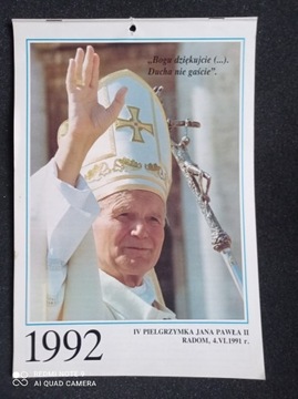 Kalendarz 1992 Jan Paweł II