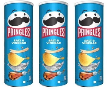 3x Pringles Chipsy Salt&Vinegar 165g 