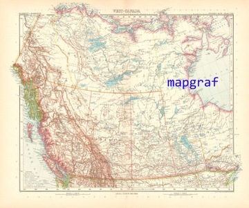 ZACHODNIA KANADA oryginalna mapa z 1906 roku 83