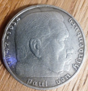 2 marki 1937 r, Paul von Hindenburg, A 