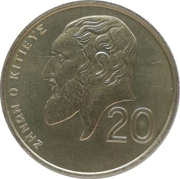 Cypr 20 cents 1989, KM#62.1