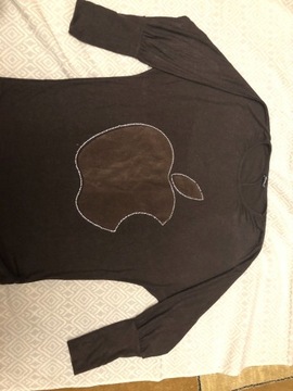 brązowa bluzka z nadrukiem jabłka 
