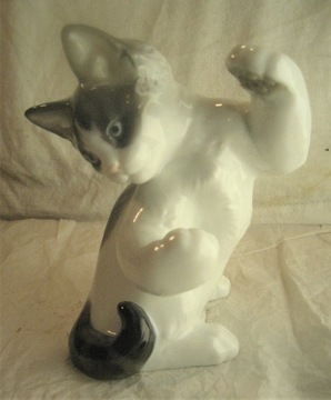 KOT ROSENTHAL figurka porcelanowa sygnowa '50