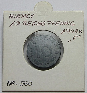 NIEMCY III RZESZA 10 REICHSPFENNIG 1941 F nr 560
