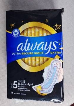 Always Ultra Podpaski Secure Night 5 sztuk 16