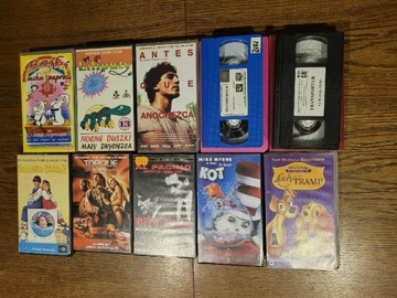 Kasety VHS 10 sztuk, 5 złotych sztk. - zestaw nr35