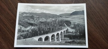 Pocztówka Wisła Głębce wiadukt 1945