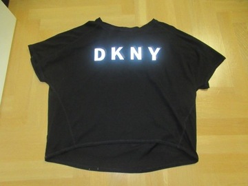 DKNY Sport czarny t-shirt odblaskowy 34 36 