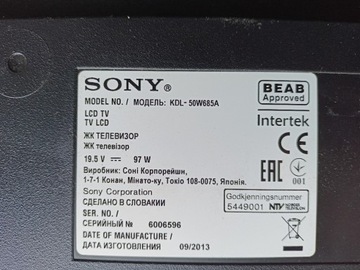 Telewizor Sony KDL-50W685A zbity