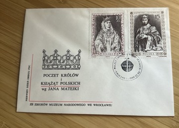 Poczet królów i książąt polskich- koperta FDC 1989