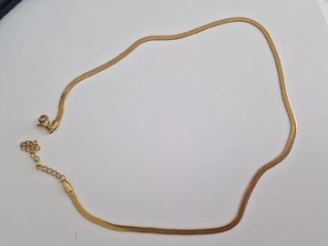 Złoty naszyjnik żmijka linka żyłka mocny 40cm +5cm
