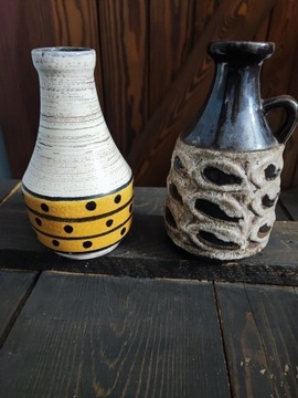 Zestaw wazonów Strehla Keramik Veb Vintage 