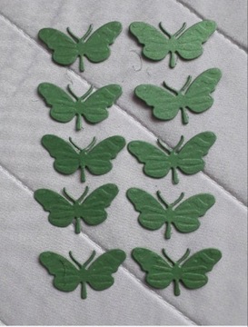 Scrapbooking scrapki motylki zielone kpl.10szt 